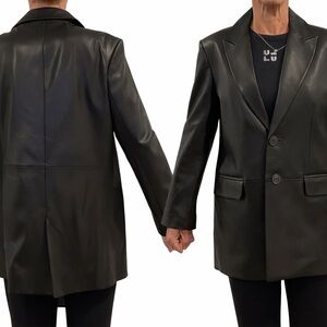 Madewell Black Leather Blazer Jacket